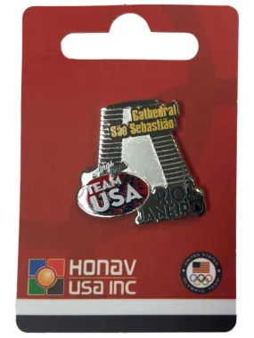 2016 Summer Olympics Rio Brazil "Team USA" Cathedral Sao Sebastiao Lapel Pin