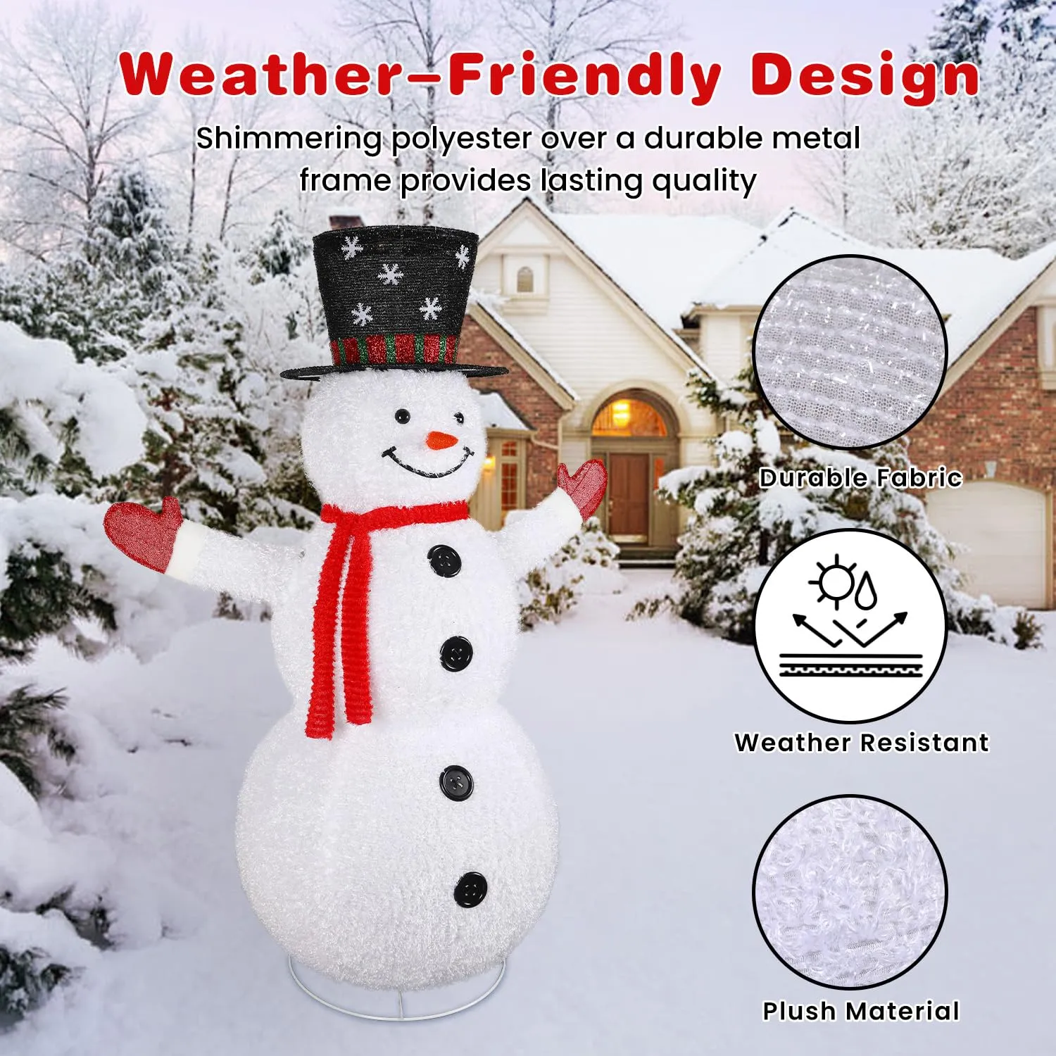 4FT Plush Snowman Christmas Decoration