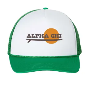 Alpha Chi Omega West Coast Surfer Foam Mesh-Back Trucker Cap