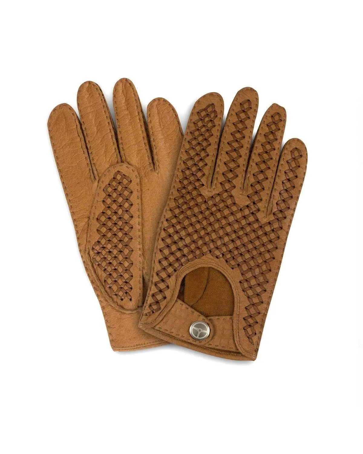 BESPOKE - Ladies Peccary Leather Driving Gloves - Cork/Tan