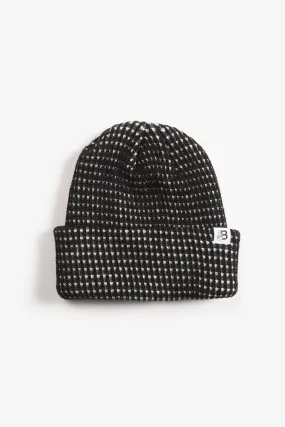 Tri-Colour Black/Grey/White Beanie Hat from Blacksmith - Versatile & Warm Waffle Knit Design