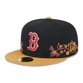 Boston Red Sox Floral Vine Black 59FIFTY Fitted Cap