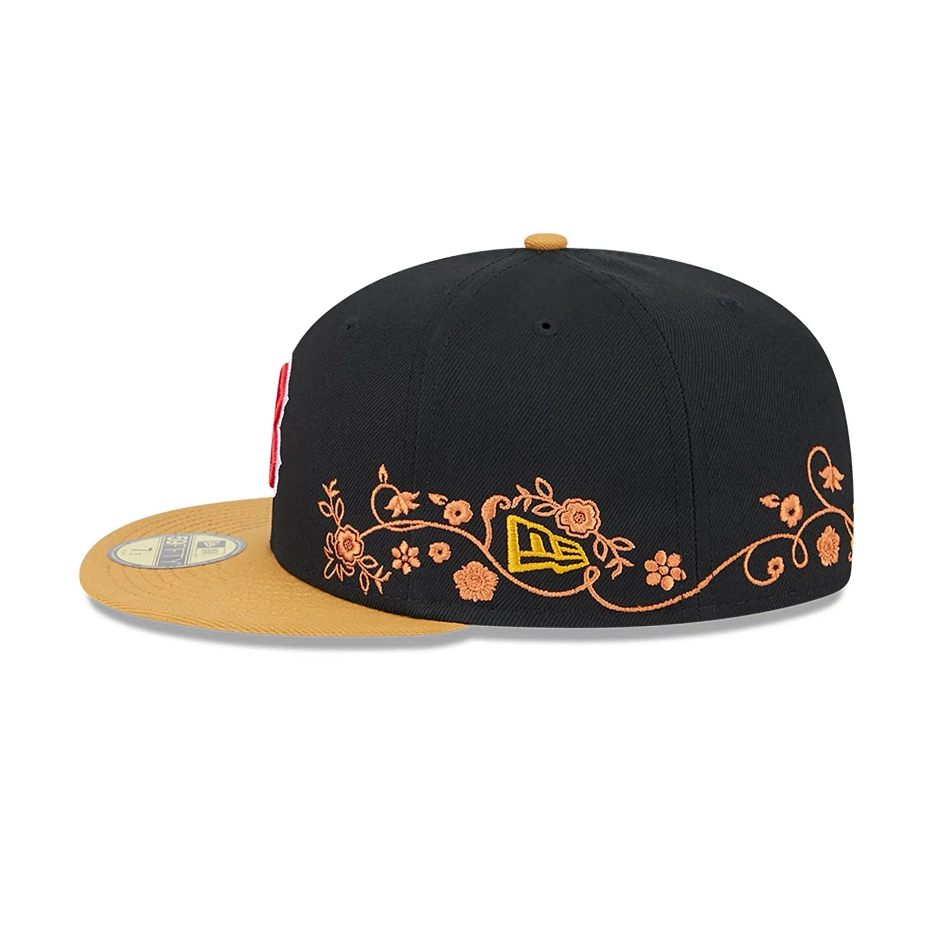 Boston Red Sox Floral Vine Black 59FIFTY Fitted Cap