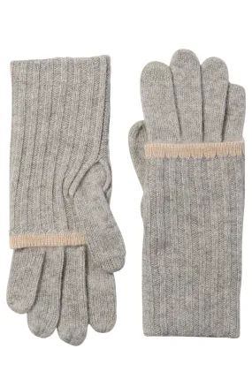 CASHMERE GLOVE WITH FOLDOVER TIPPED CUFF