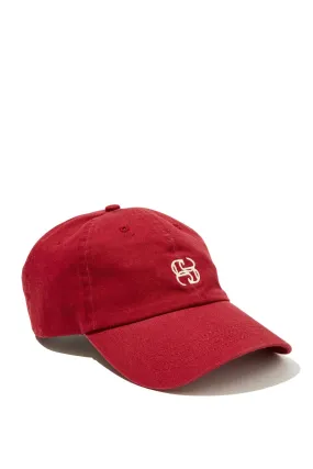 Ceres Life -  Red Monogram Cap Ecru Stitch