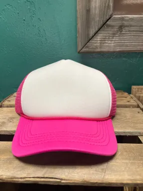 Classic Foam Solid Hot Pink Two Tone Trucker Hat