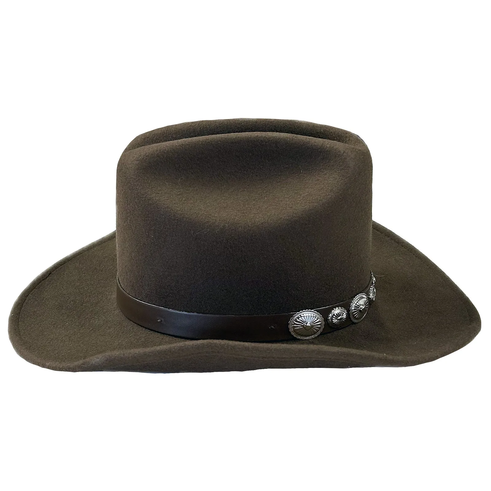 Crushable Brown Felt Concho Western Cowboy Hat