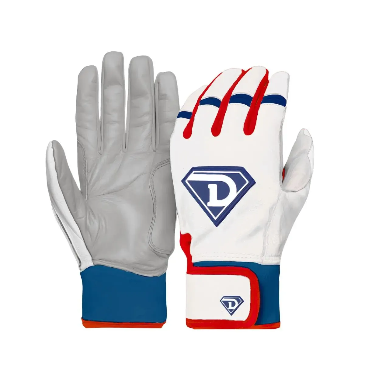 D1 ELITE Premium Batting Gloves | "Red, White, & Blue's"