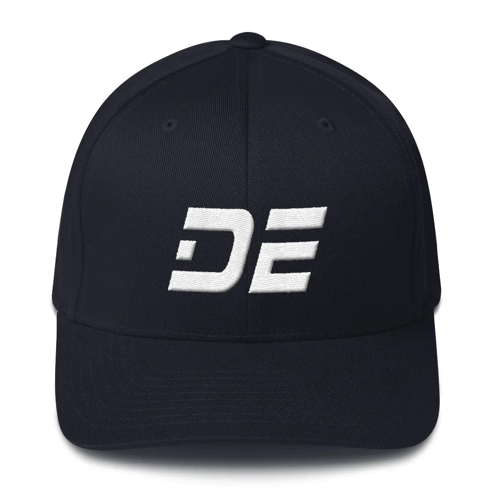 Delaware - Structured Twill Cap - White Embroidery - DE - Many Hat Color Options Available