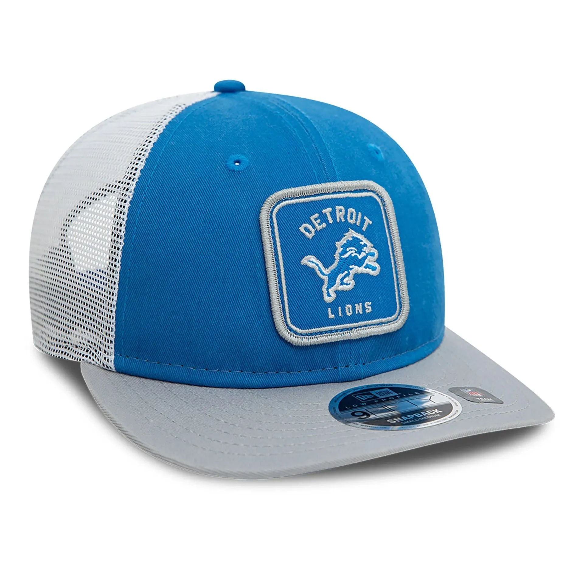 Blue Detroit Lions NFL Patch Low Profile 9FIFTY Snapback Cap