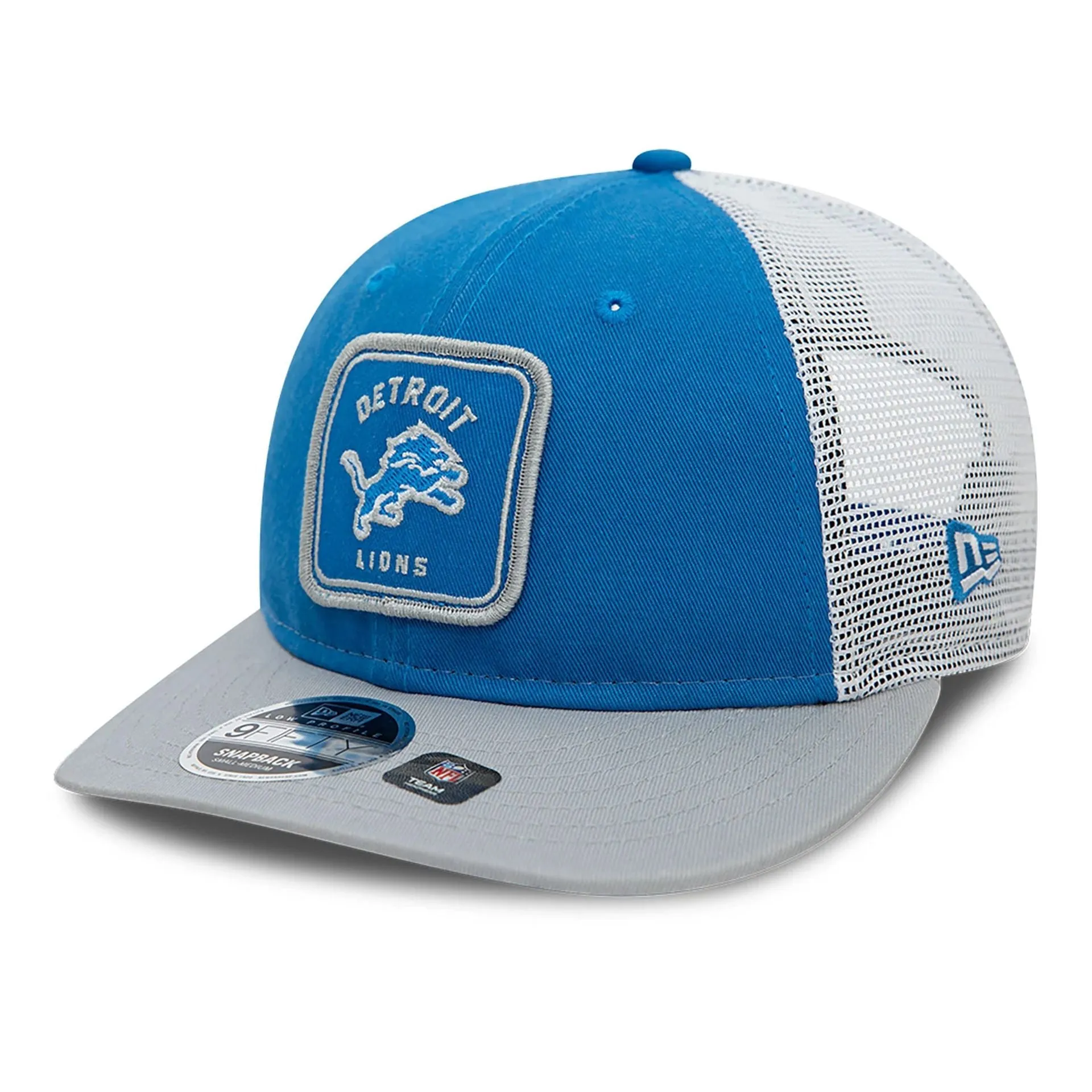 Blue Detroit Lions NFL Patch Low Profile 9FIFTY Snapback Cap