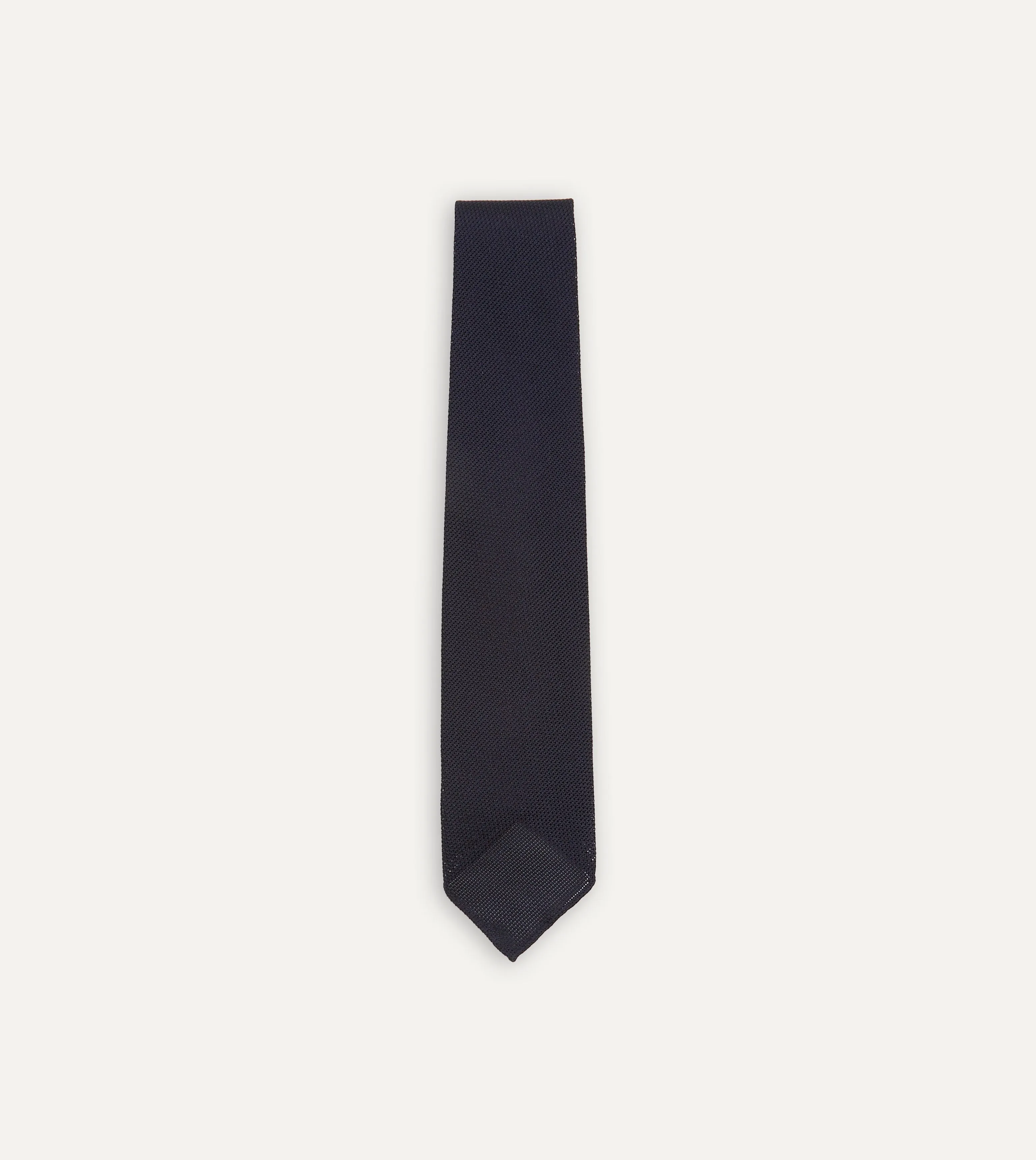 Drake's Fine Woven Grenadine Handrolled Tie / Navy