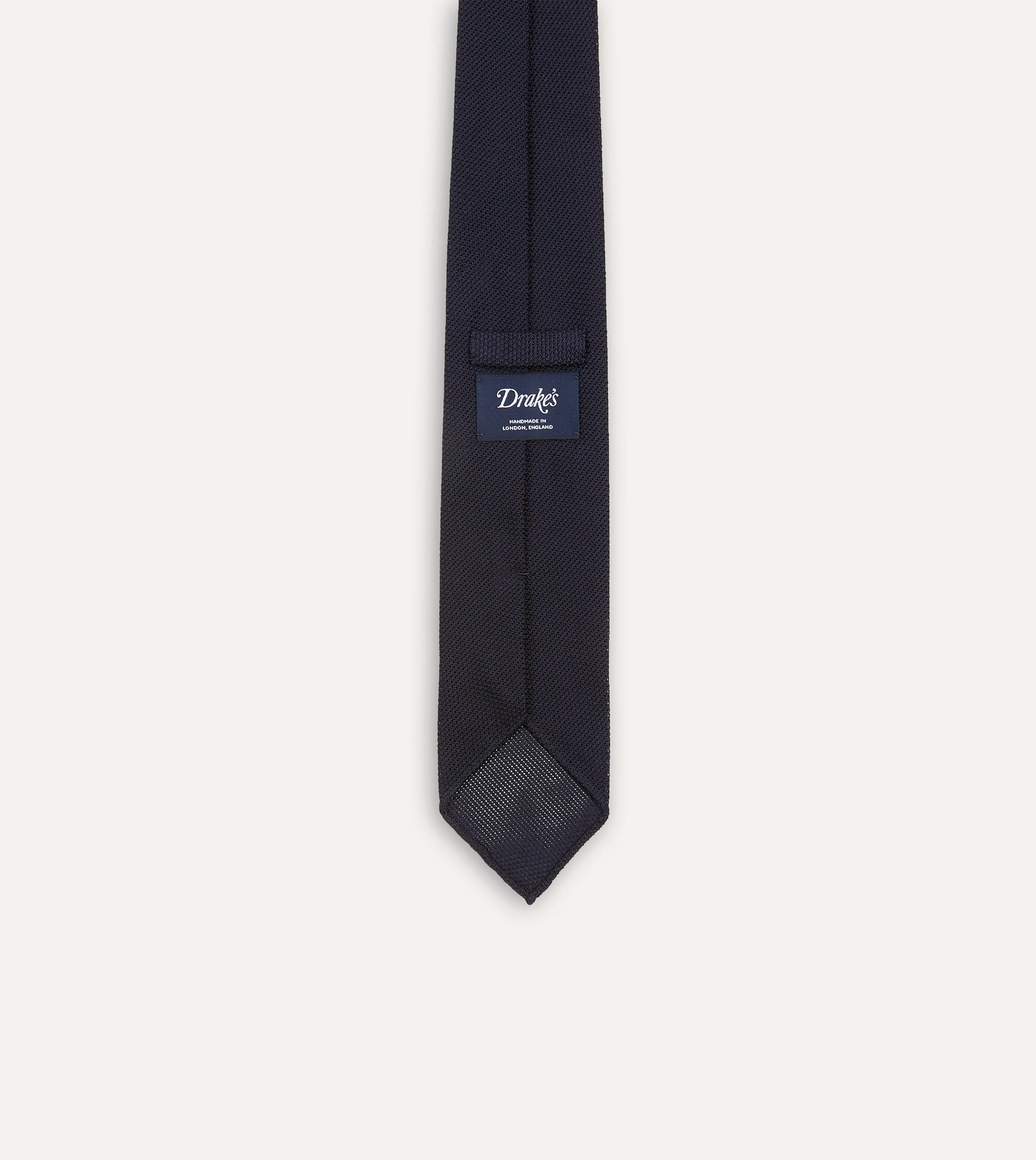 Drake's Fine Woven Grenadine Handrolled Tie / Navy