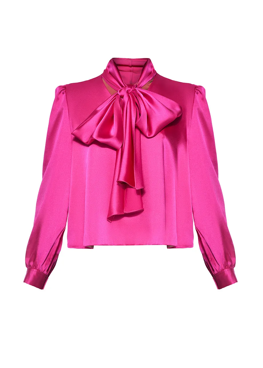 FUCHSIA POP RIBBON TOP