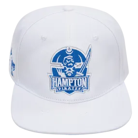 HAMPTON UNIVERSITY CLASSIC UNISEX STACKED LOGO WOOL SNAPBACK HAT (WHITE)