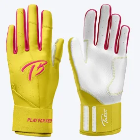 Long Cuff Batting Gloves | Pink Lemonade