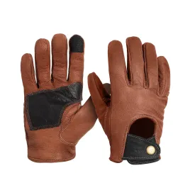 Maroon Bell Outdoor® - Dipped Leather Deer Glove: Signature Driver: Brown/Black