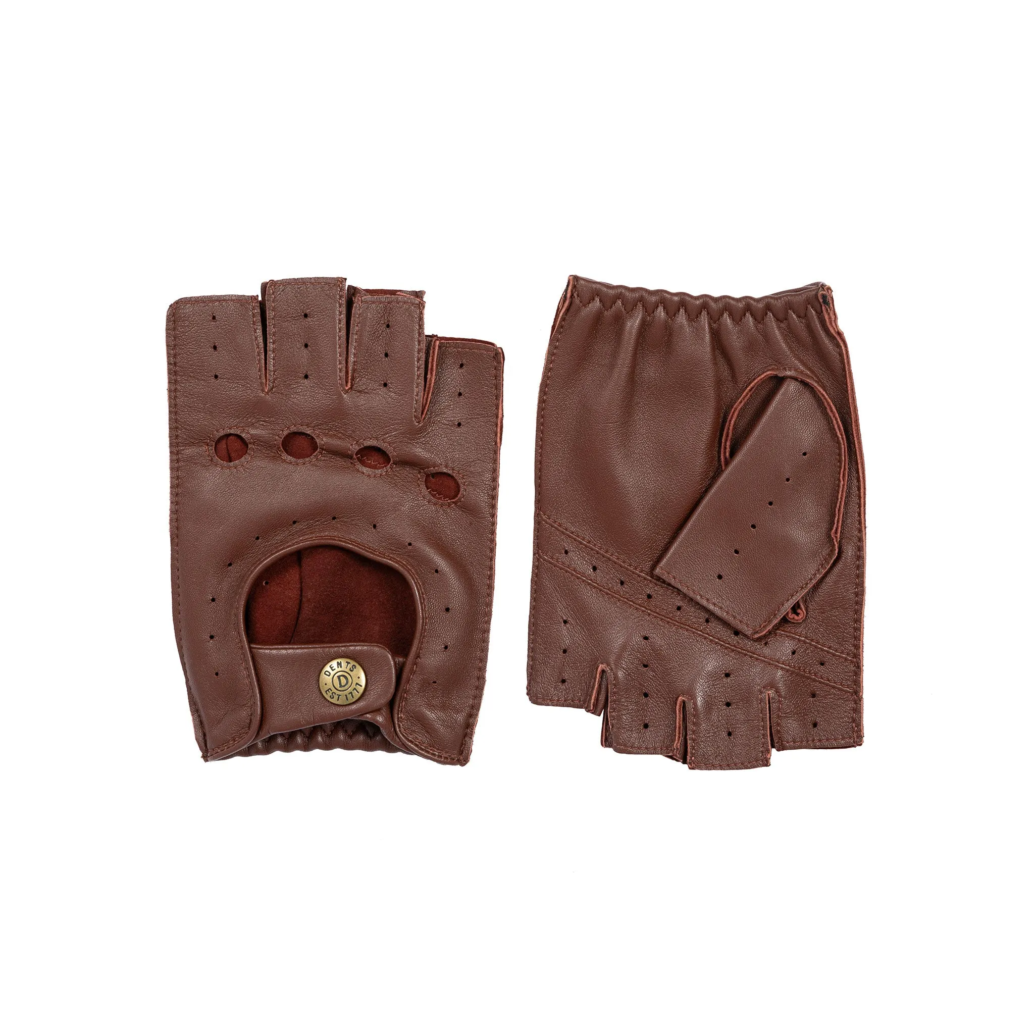 Men's Fingerless Leather Driving Gloves