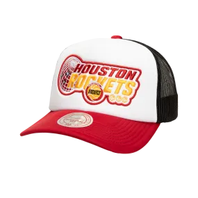 Men's Houston Rockets Mitchell & Ness HWC Globe Trucker Cap