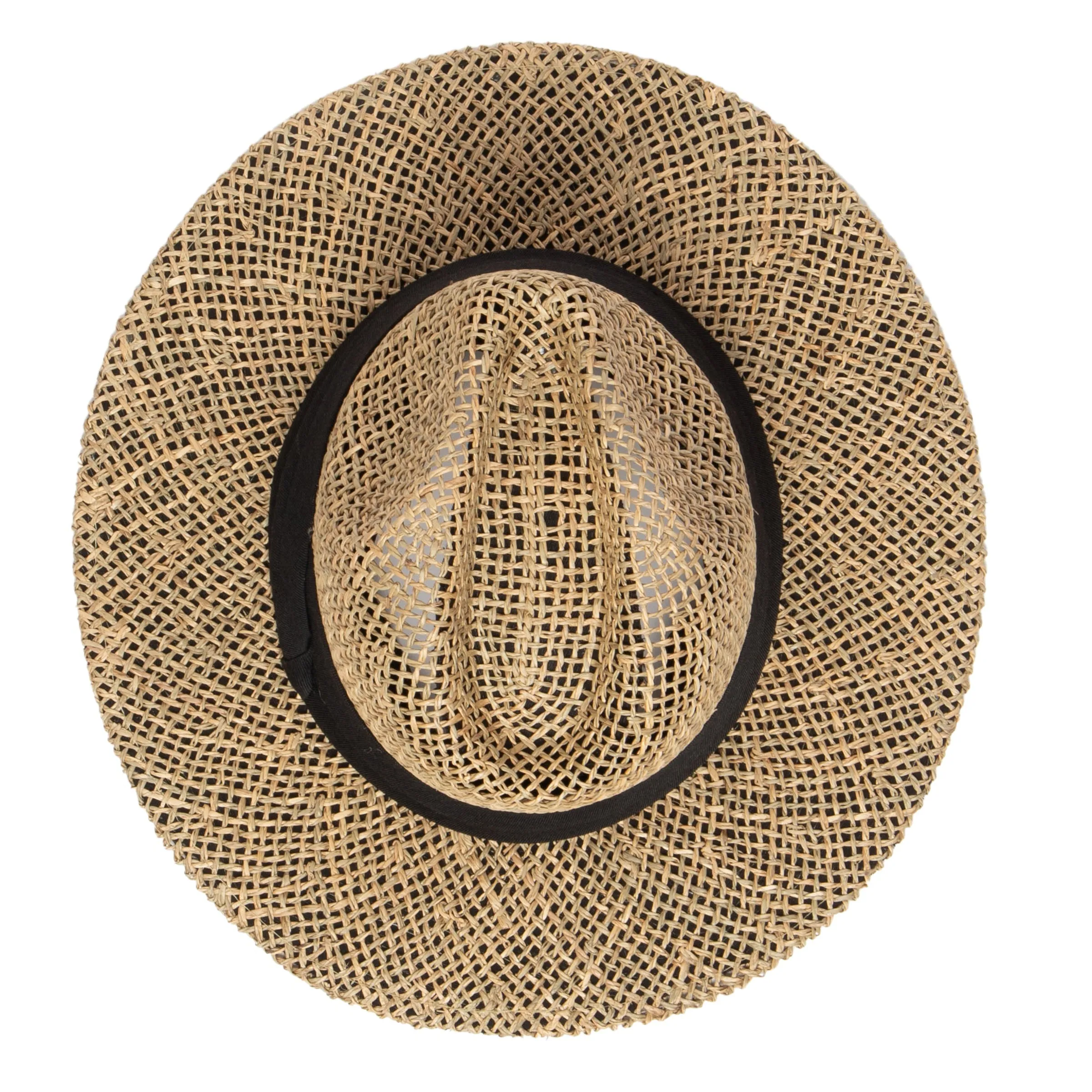 Mens Rush Straw Wide Brim Fedora