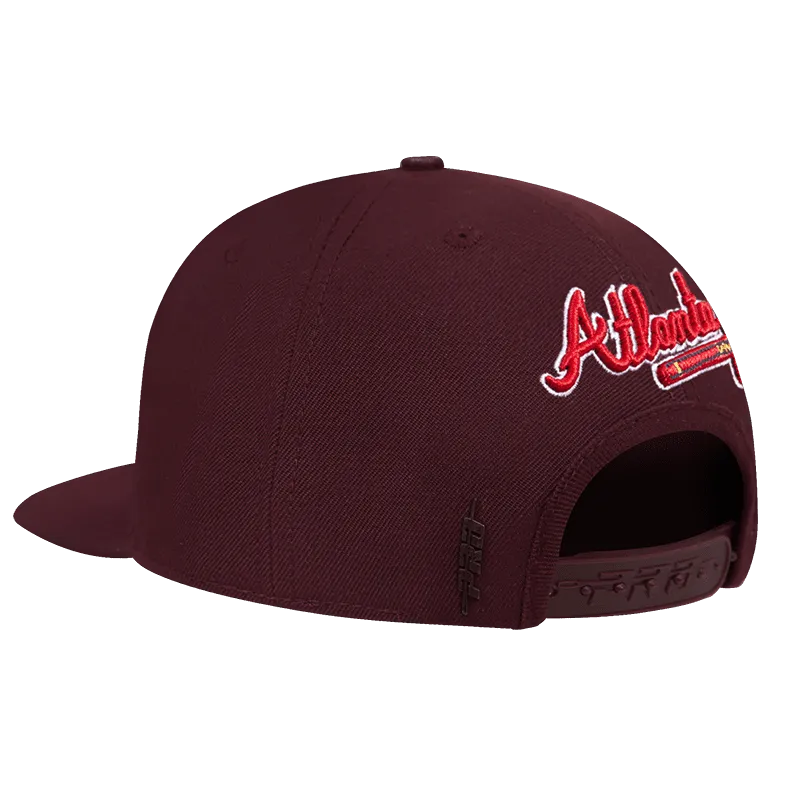 MLB ATLANTA BRAVES CLASSIC LOGO UNISEX SNAPBACK HAT (WINE)