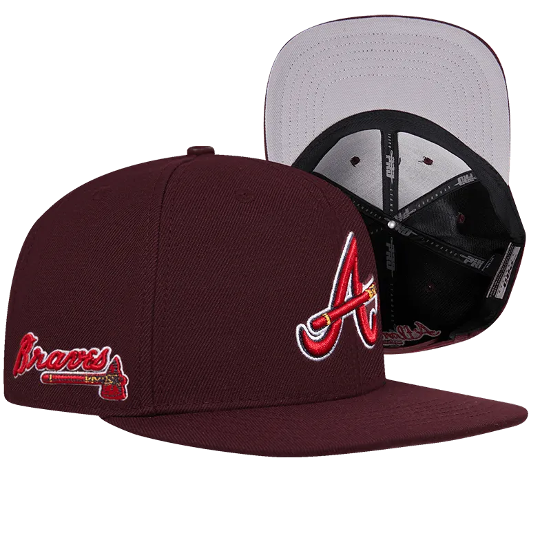 MLB ATLANTA BRAVES CLASSIC LOGO UNISEX SNAPBACK HAT (WINE)