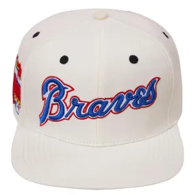 MLB ATLANTA BRAVES RETRO CLASSIC UNISEX LOGO WOOL SNAPBACK HAT (EGGSHELL)