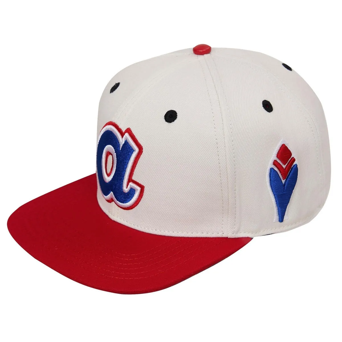 MLB ATLANTA BRAVES RETRO CLASSIC UNISEX PRIMARY LOGO WOOL SNAPBACK HAT (EGGSHELL/RED)