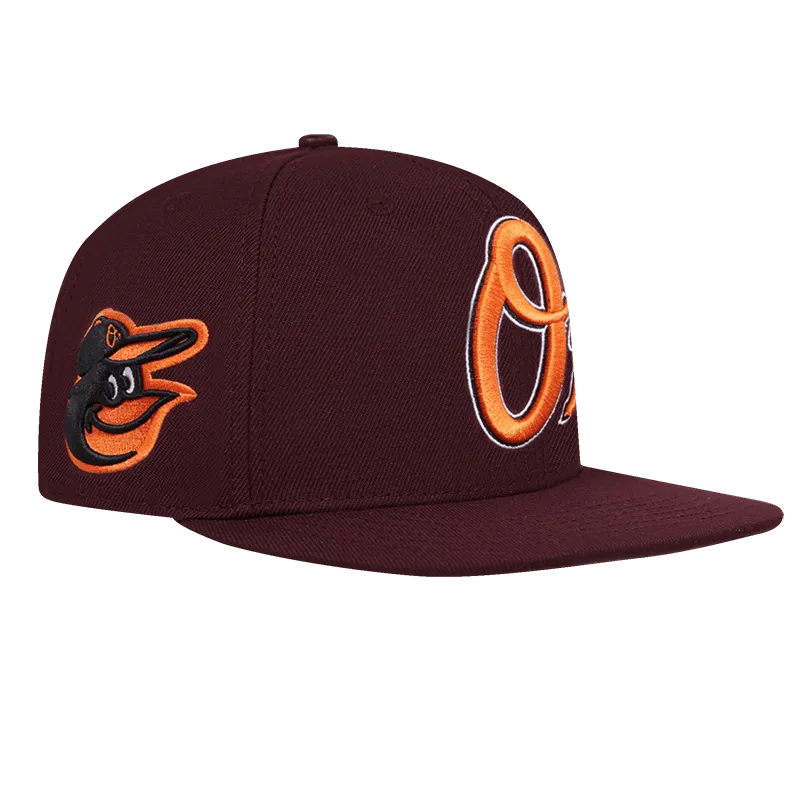 MLB BALTIMORE ORIOLES CLASSIC LOGO UNISEX SNAPBACK HAT (WINE)