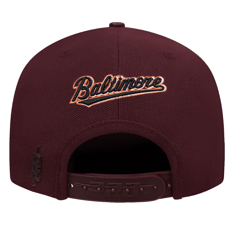 MLB BALTIMORE ORIOLES CLASSIC LOGO UNISEX SNAPBACK HAT (WINE)