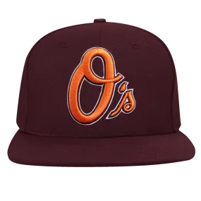 MLB BALTIMORE ORIOLES CLASSIC LOGO UNISEX SNAPBACK HAT (WINE)