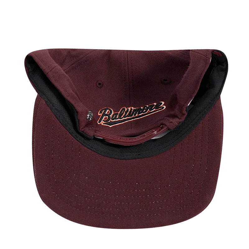 MLB BALTIMORE ORIOLES CLASSIC LOGO UNISEX SNAPBACK HAT (WINE)