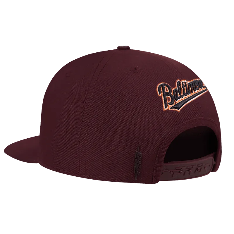 MLB BALTIMORE ORIOLES CLASSIC LOGO UNISEX SNAPBACK HAT (WINE)