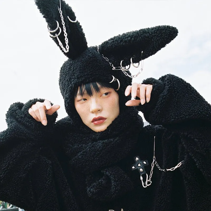 Plush Scarf Piercing Rabbit Hat【s0000000487】