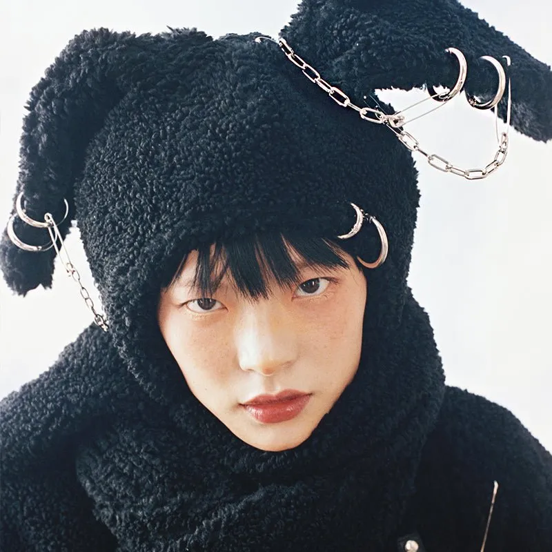 Plush Scarf Piercing Rabbit Hat【s0000000487】