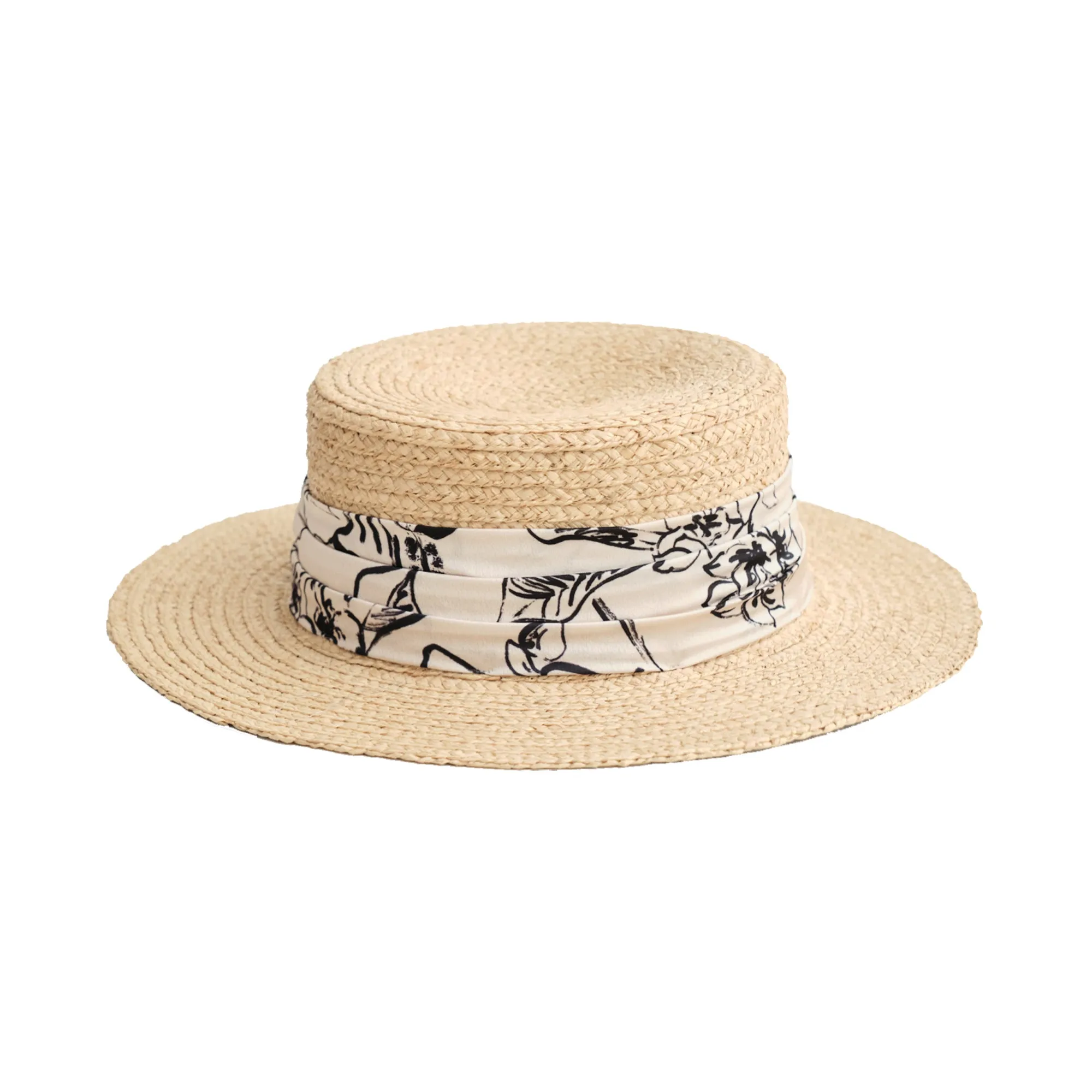 "La Isla" Straw Hat with Ribbon Band - Cream