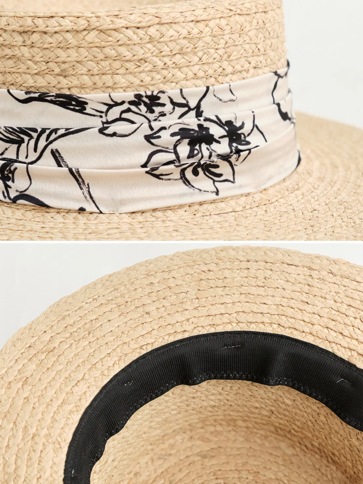 "La Isla" Straw Hat with Ribbon Band - Cream