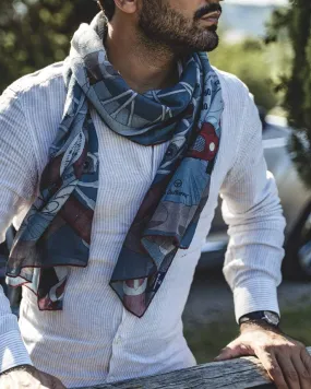 RALLYSCOPE - Cashmere Scarf - Blue/Grey