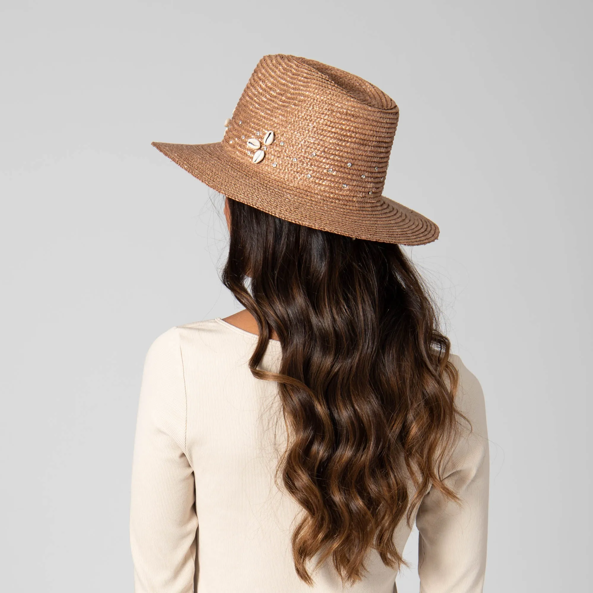 Resort Ready - Wheat Straw Fedora with Glam Details