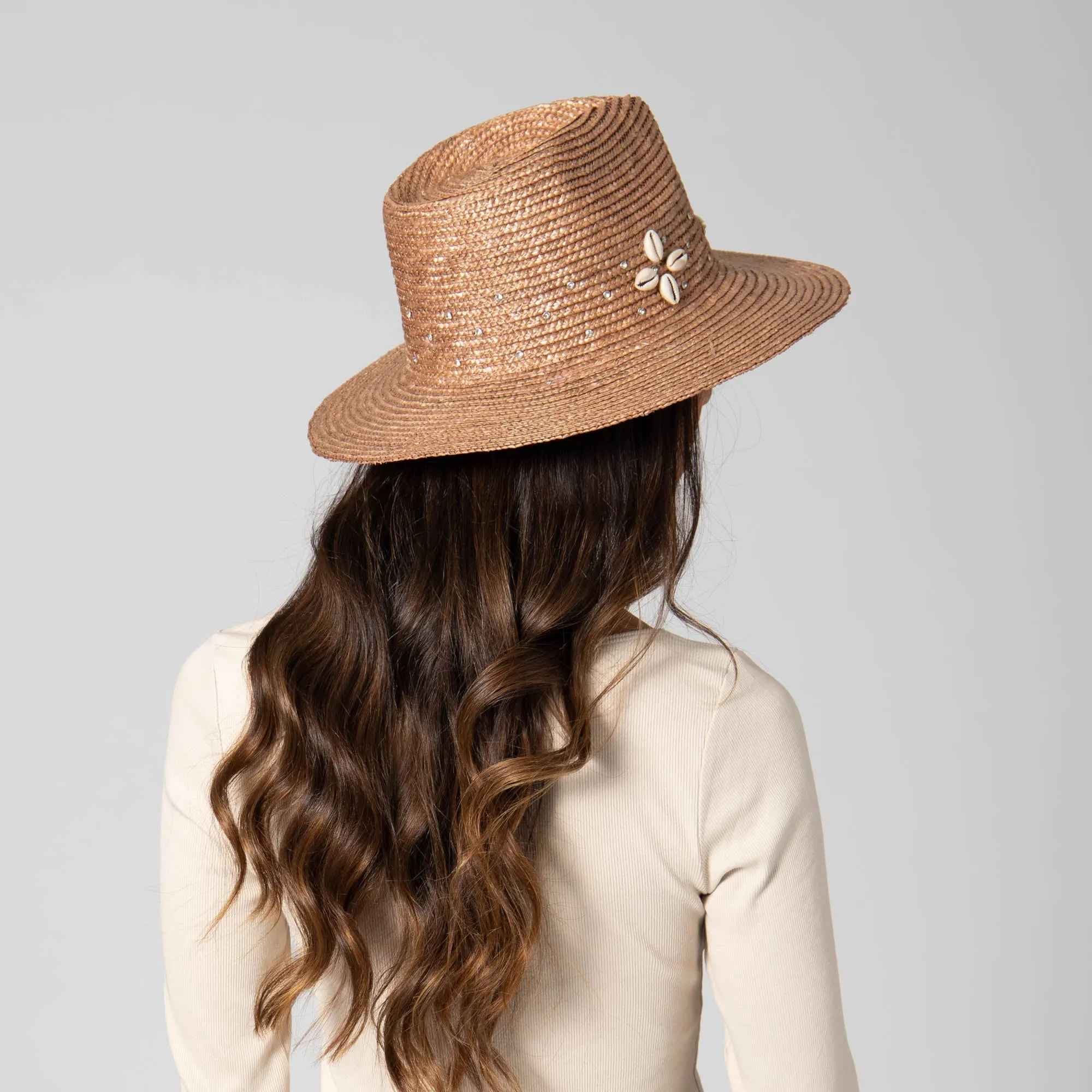 Resort Ready - Wheat Straw Fedora with Glam Details