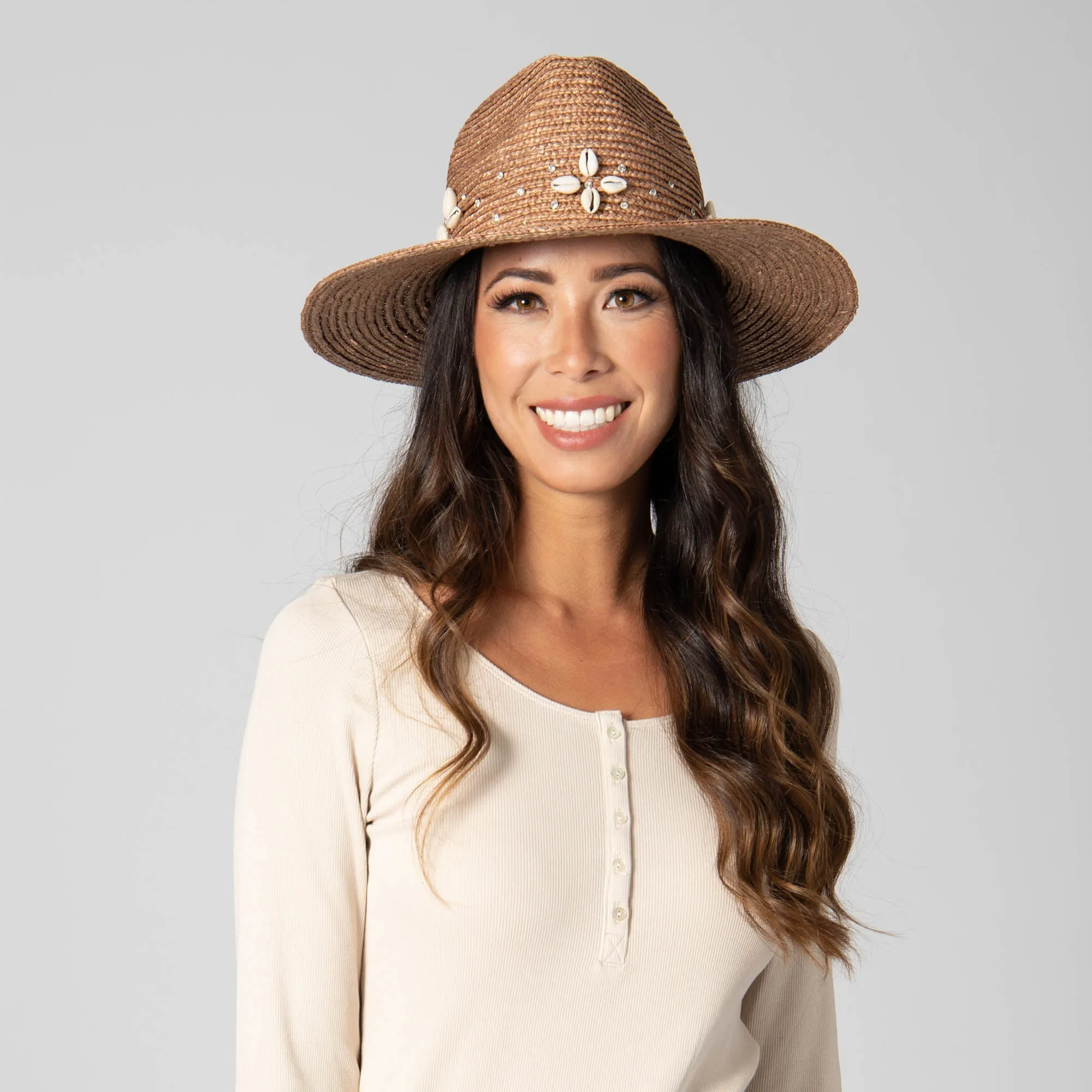 Resort Ready - Wheat Straw Fedora with Glam Details