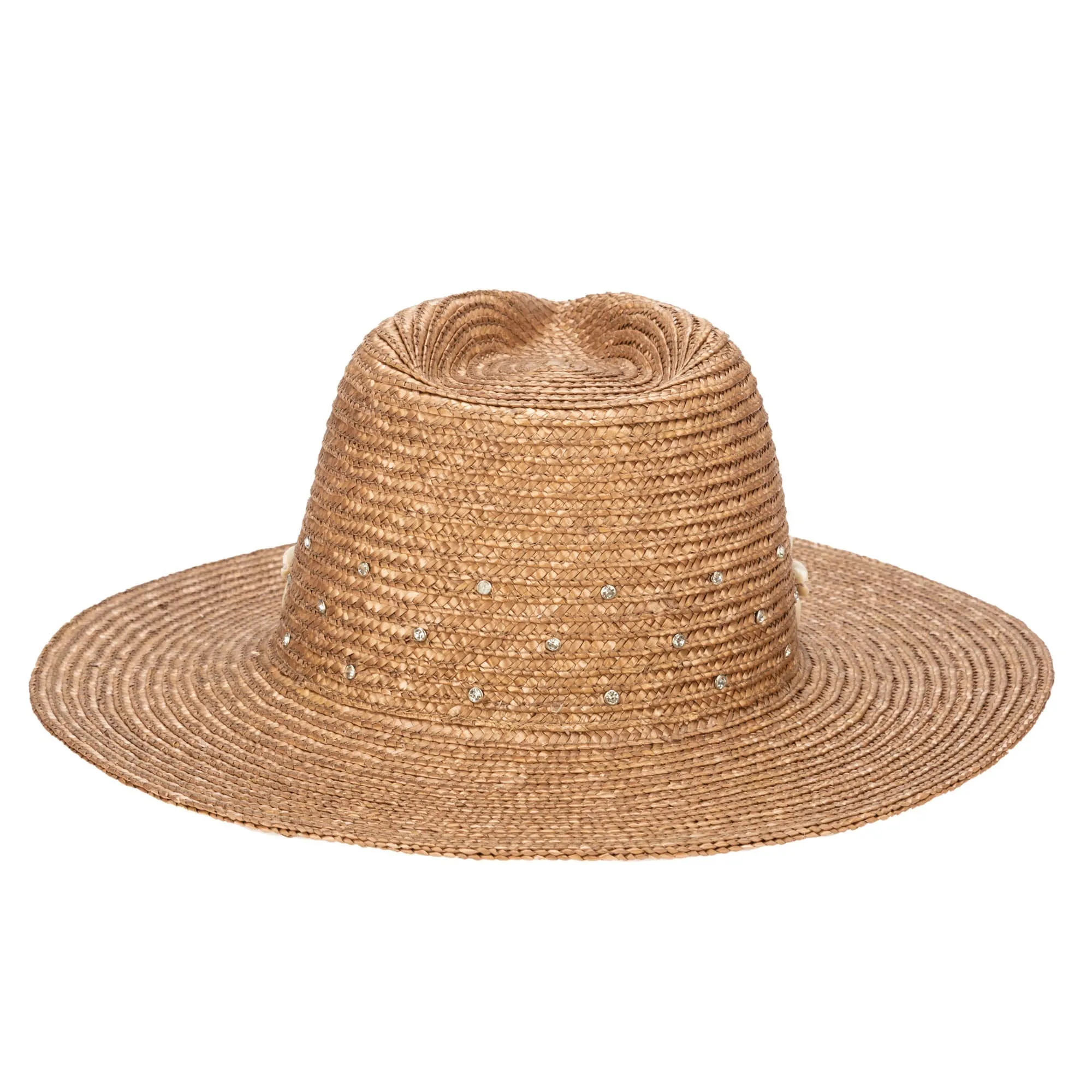 Resort Ready - Wheat Straw Fedora with Glam Details