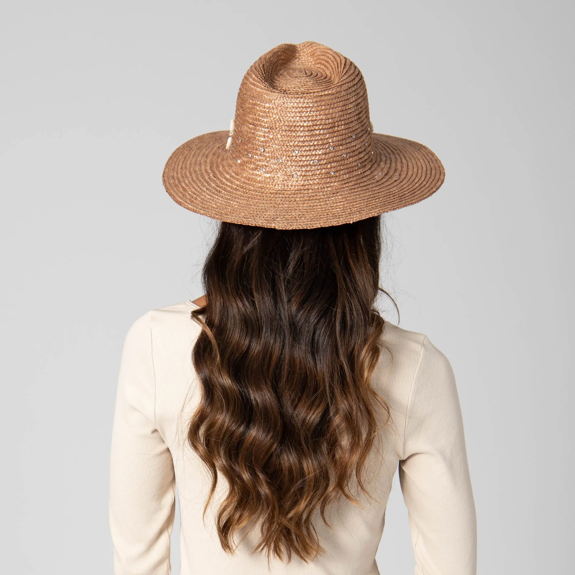 Resort Ready - Wheat Straw Fedora with Glam Details