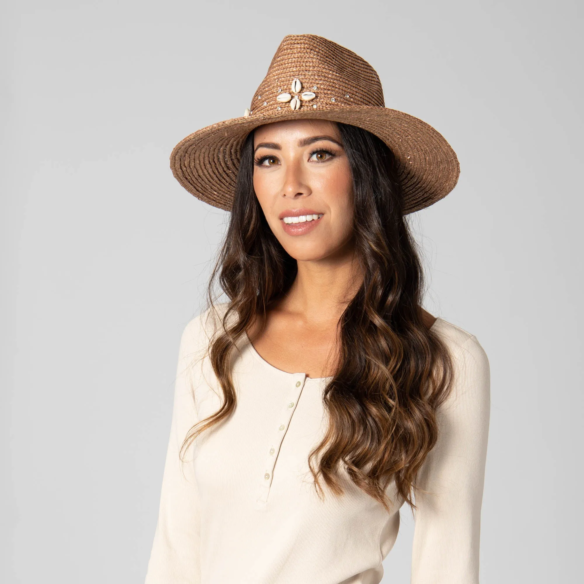 Resort Ready - Wheat Straw Fedora with Glam Details