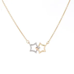 Two-Tone Double Star Necklace