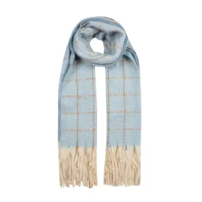 Women’s Dotted Windowpane Check Scarf with Tassels