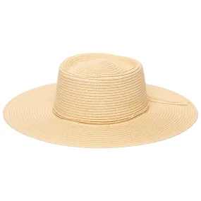 Women's large brim oval crown boater