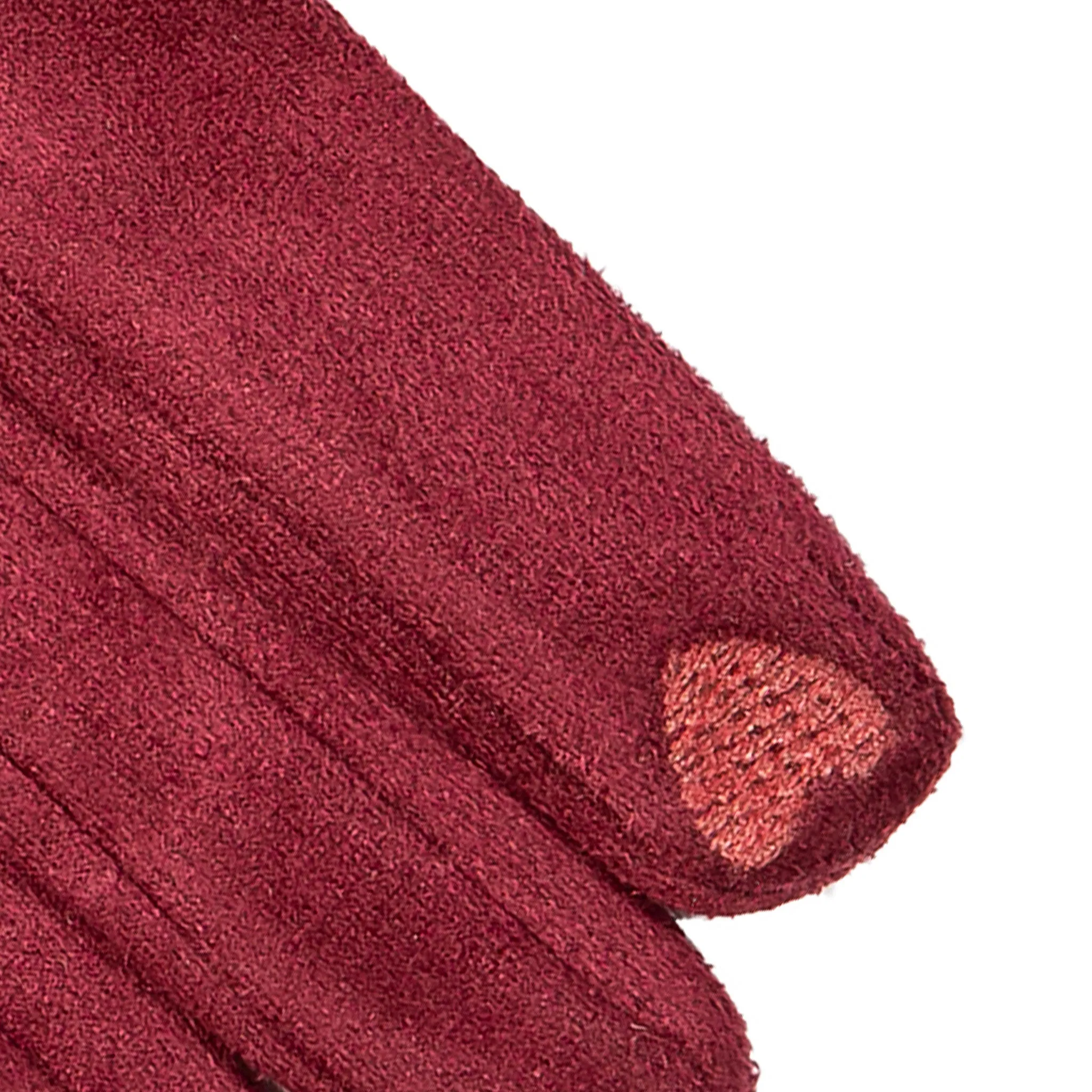 Women's Touchscreen Velour-Lined Faux Suede Gloves with Faux Fur Cuffs